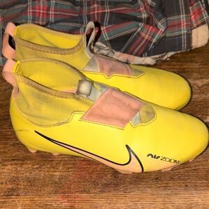 Nike Kids Zoom Soccer Cleats - Yellow and Pink